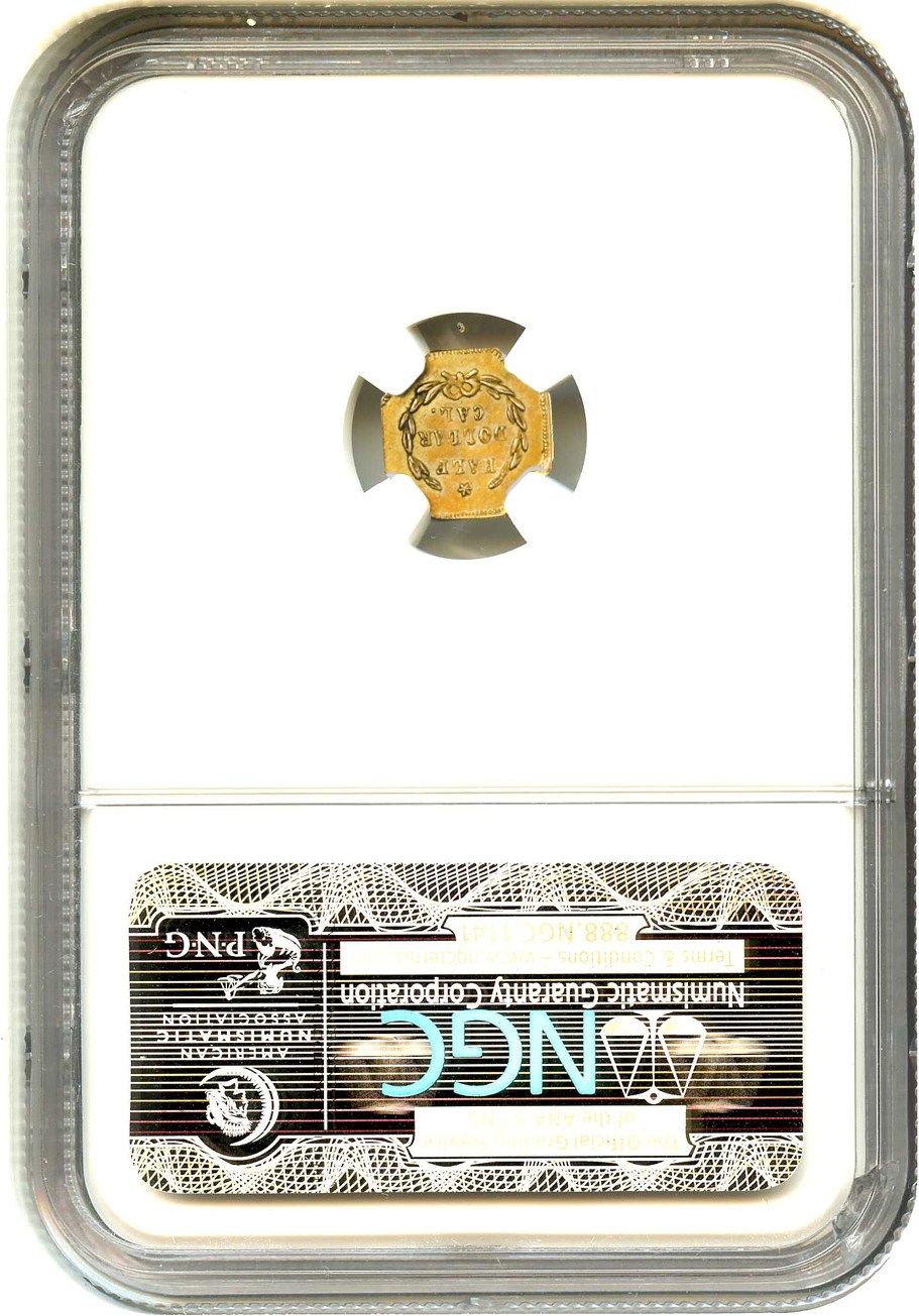 image for: California Fractional Gold: 1872 50c NGC MS62 (Octagonal Liberty, BG-914)