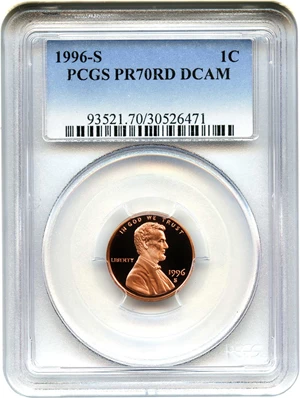 image for: 1996-S 1c PCGS Proof 70 RD DCAM - No Reserve!