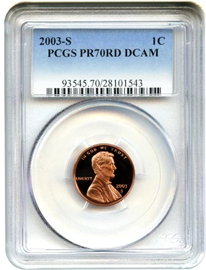 image for: 2003-S 1c PCGS Proof 70 RD DCAM - No Reserve!