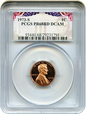 image for: 1973-S 1c PCGS Proof 68 RD DCAM
