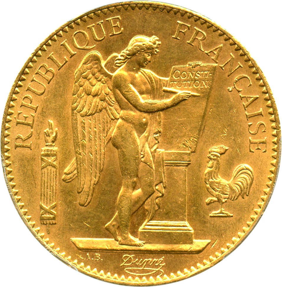 image for: France: 1912-A Gold 100 Franc PCGS MS62 (KM-858) 0.9334 oz gold
