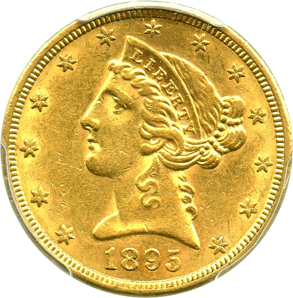 image for: 1895-S $5 PCGS AU58