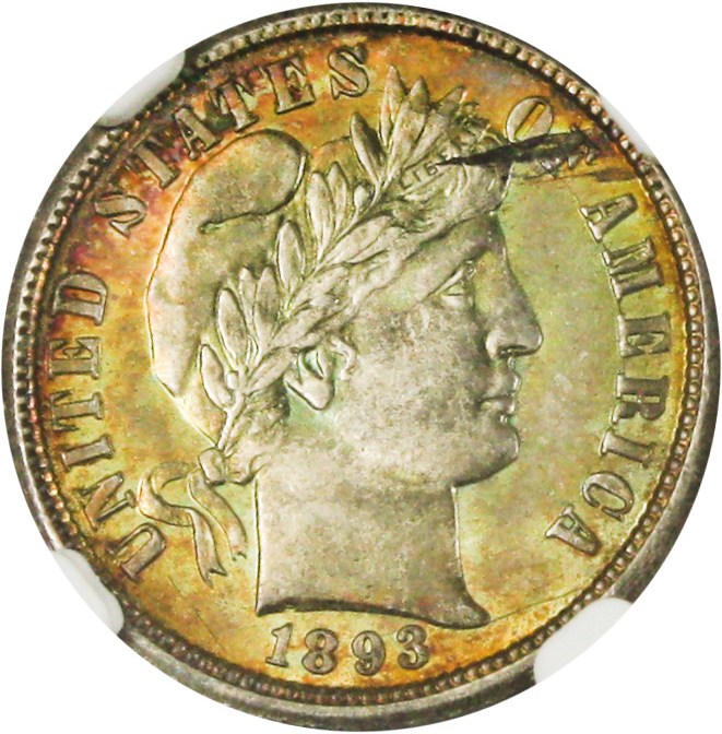 image for: Mint Error: 1893-O 10c NGC MS63