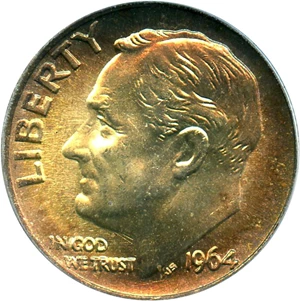 image for: 1964 10c PCGS MS66
