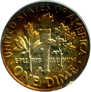 image for: 1954-D 10c PCGS MS66