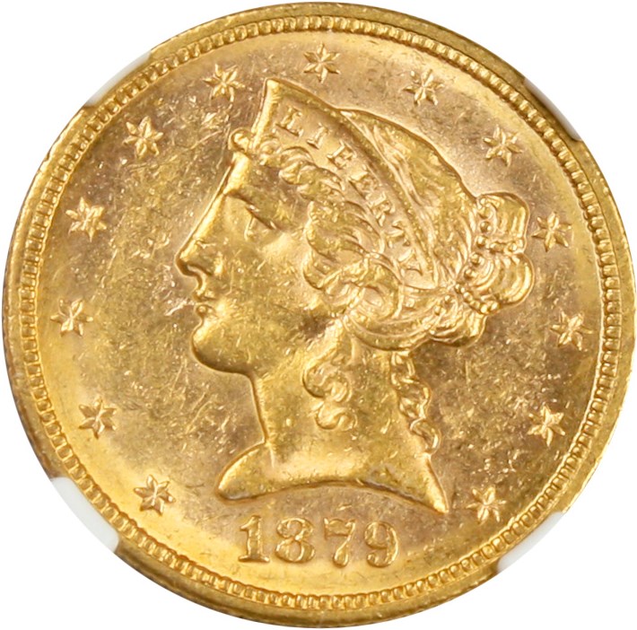 image for: 1879-S $5 NGC MS62