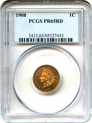 image for: 1908 1c PCGS Proof 65 RD - No Reserve!