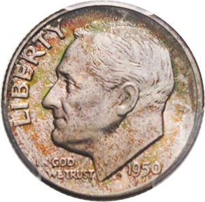 image for: 1950-D 10c PCGS Secure MS67 FB