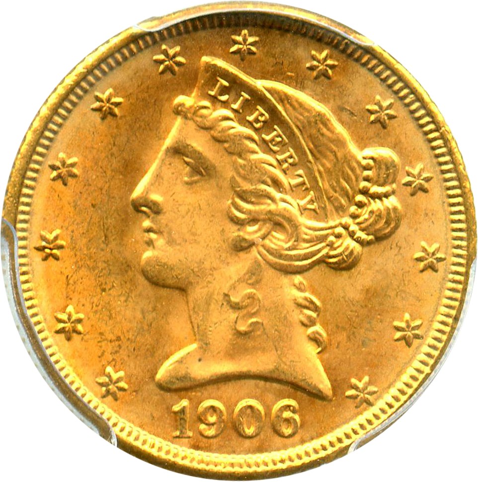 image for: 1906-D $5 PCGS MS64