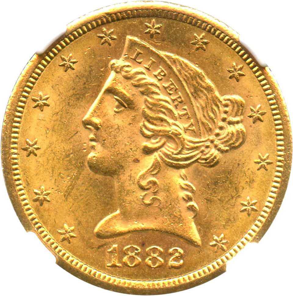 image for: 1882-S $5 NGC MS64