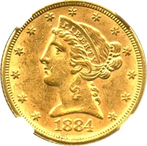 image for: 1884 $5 NGC MS62 - No Reserve!