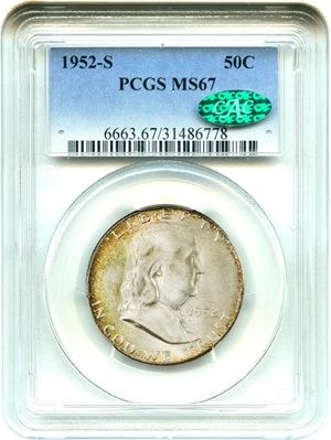 image for: 1952-S 50c PCGS/CAC MS67 - No Reserve!