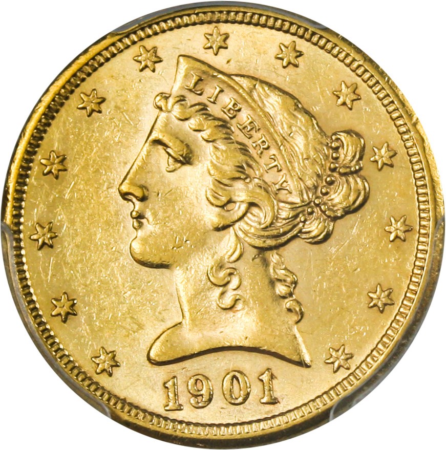 image for: 1901/0-S $5 PCGS MS61