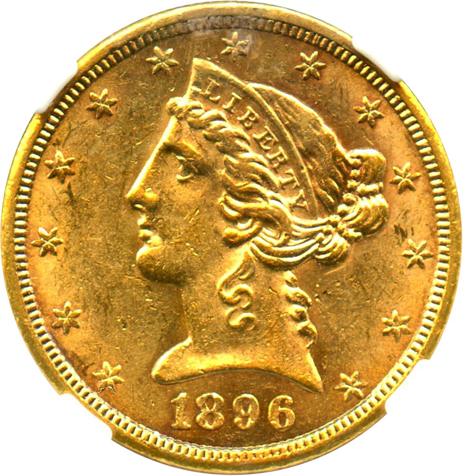 image for: 1896-S $5 NGC MS61