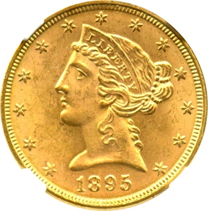 image for: 1895 $5 NGC MS64