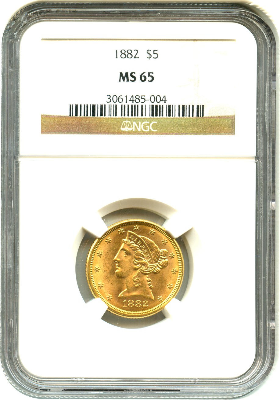 1882 5 Liberty Gold With Motto Values Prices The Greysheet