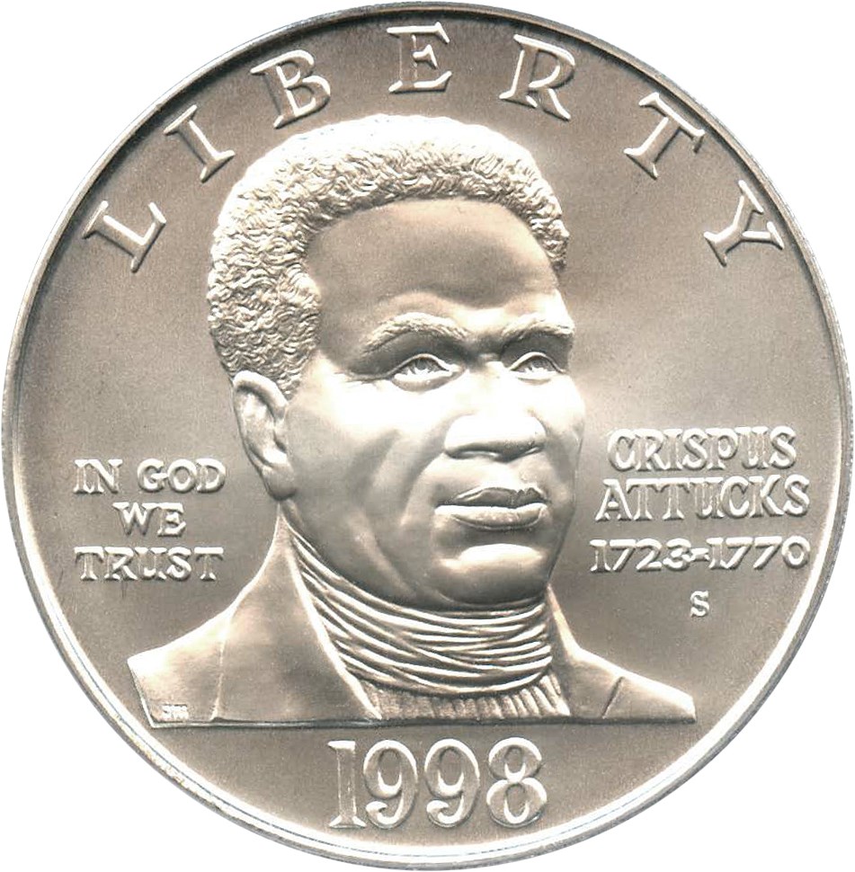 image for: 1998-S Black Patriots/Crispus Attucks $1 PCGS MS69 - No Reserve!