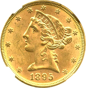 image for: 1895 $5 NGC MS64