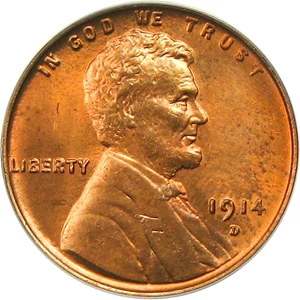 image for: 1914-D 1c PCGS MS64 RD - No Reserve!