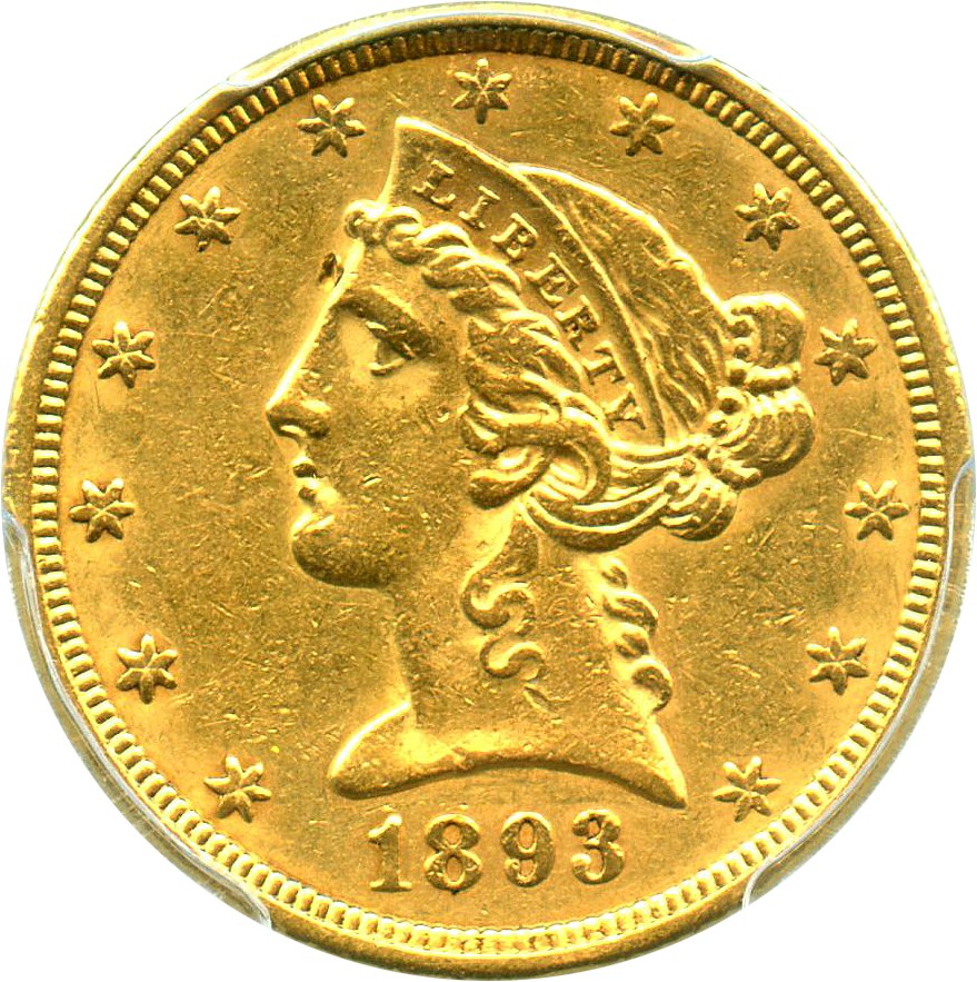 image for: 1893-O $5 PCGS AU53