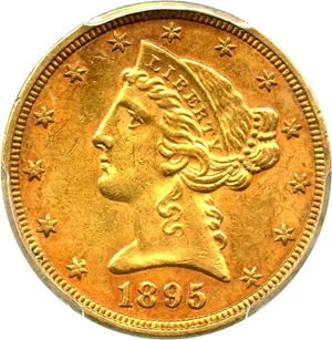 image for: 1895 $5 PCGS MS61
