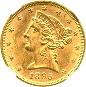 image for: 1895 $5 NGC MS64