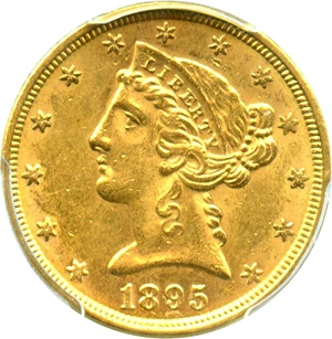 image for: 1895 $5 PCGS AU58