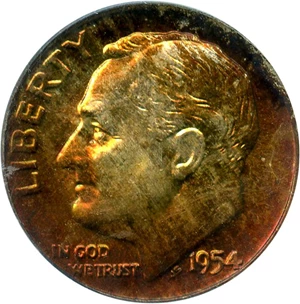 image for: 1954-D 10c PCGS MS66