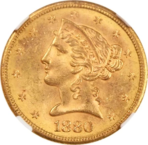image for: 1880-S $5 NGC MS64 - Vault Value!