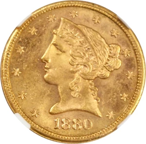image for: 1880-S $5 NGC MS64 - No Reserve!