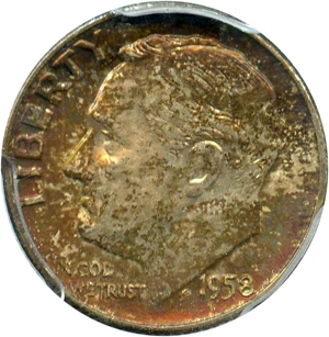 image for: 1958-D 10c PCGS MS66