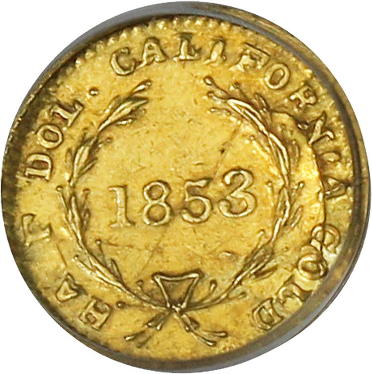 image for: California Gold: 1853 50c PCGS AU55 (BG-409)