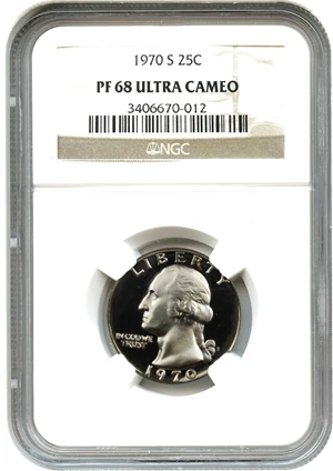 image for: 1970-S 25c NGC Proof 68 DCAM