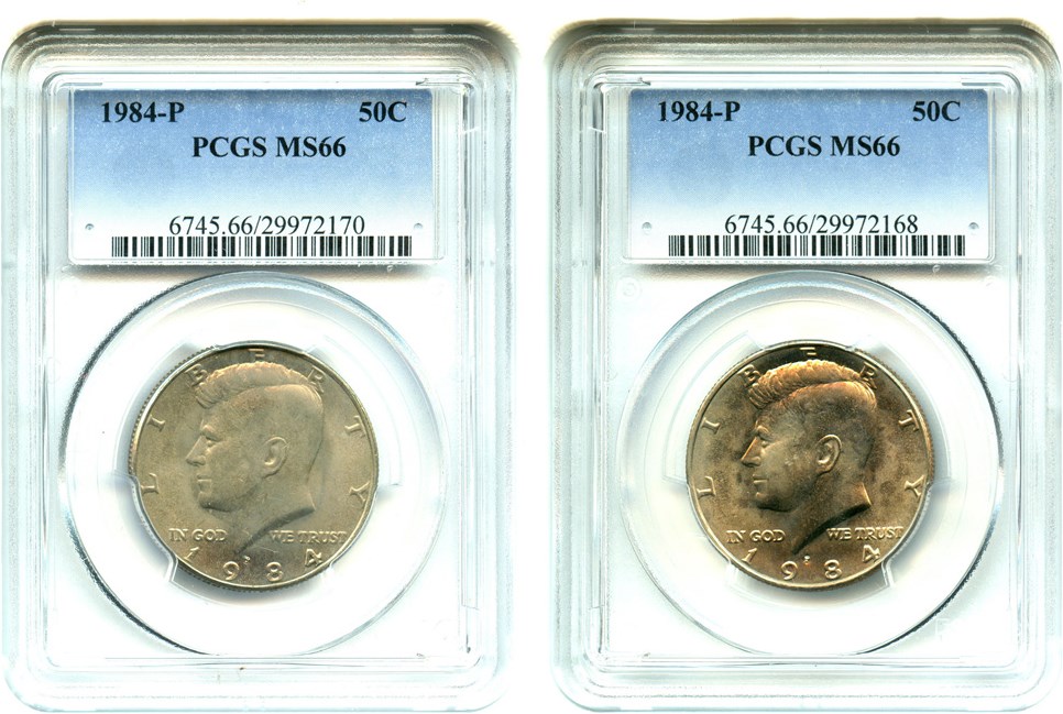 image for: Investor Lot of 1984-P 50c: All PCGS MS66 (2 Coins) - No Reserve!
