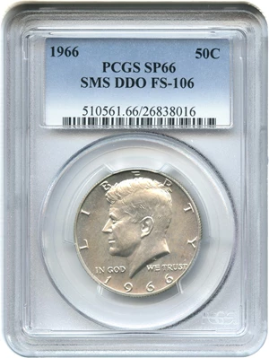 image for: 1966 50c PCGS SP66 (Special Mint Set, DDO, FS-106)