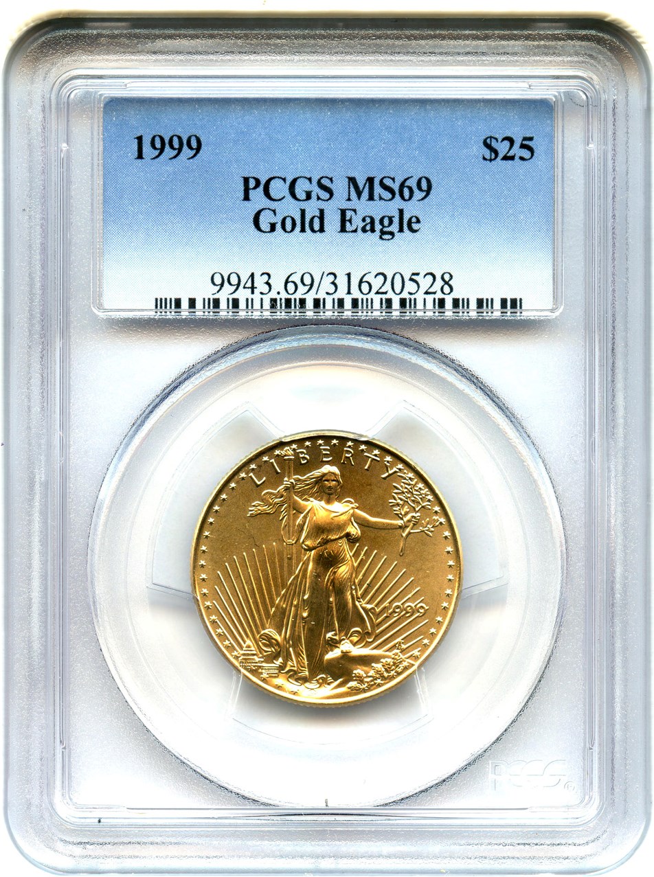 image for: 1999 Gold Eagle $25 PCGS MS69 - No Reserve!