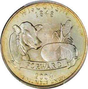 image for: 2004-D Wisconsin 25c PCGS MS64 (Extra Leaf High)