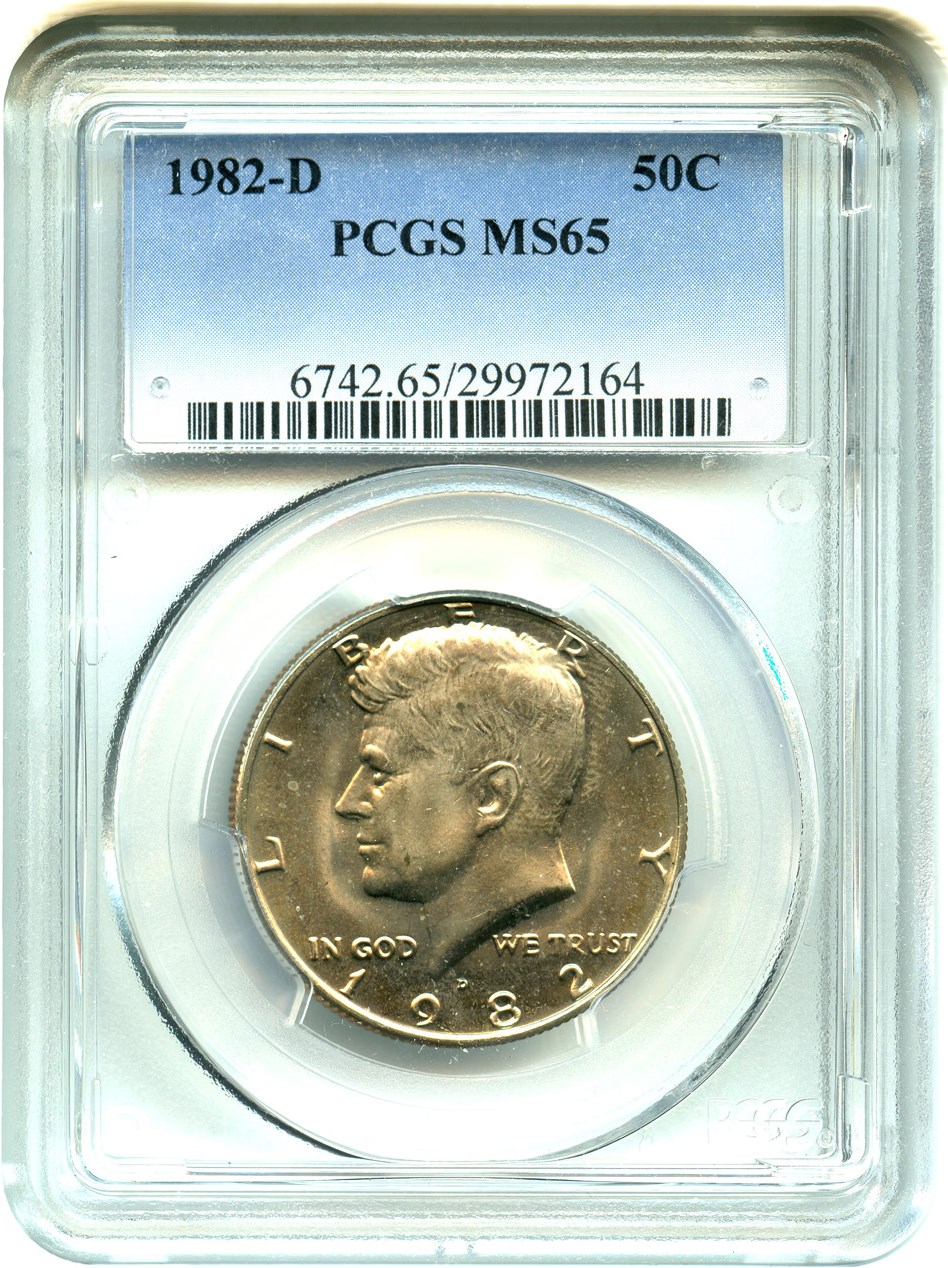 image for: 1982-D 50c PCGS MS65
