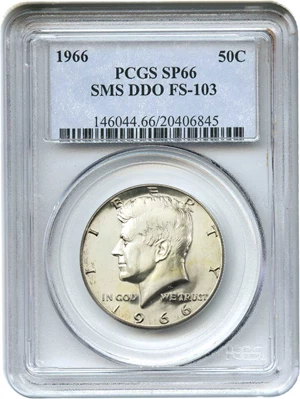 image for: 1966 50c PCGS SP66 (Special Mint Set, DDO, FS-103)