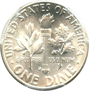 image for: 1949-D 10c PCGS MS67 FB