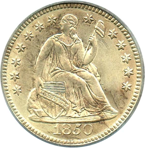 image for: 1850 H10c PCGS MS64