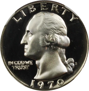 image for: 1970-S 25c NGC Proof 68 DCAM