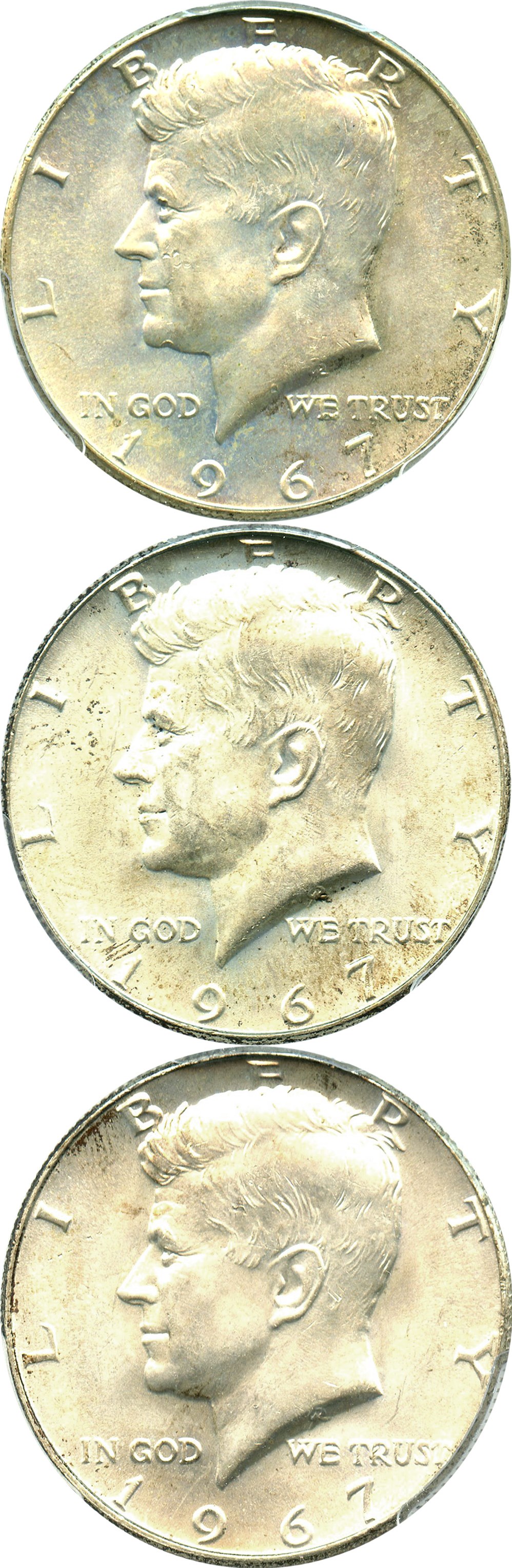 image for: Investor Lot of 1967 50c: All PCGS MS65 (3 Coins)