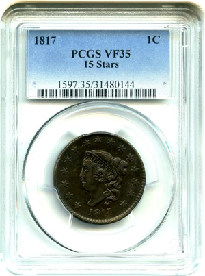 image for: 1817 1c PCGS VF35 (15 Stars)