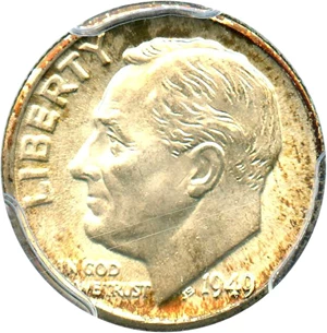 image for: 1949-D 10c PCGS MS66 FB - No Reserve!