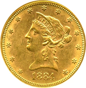 image for: 1884-S $10 NGC/CAC AU58