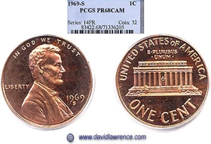 image for: 1969-S 1c PCGS Proof 68 Cameo