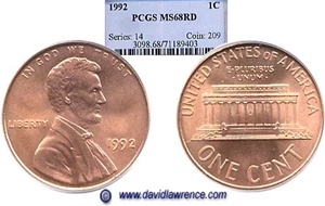 image for: 1992 1c PCGS MS68 RD