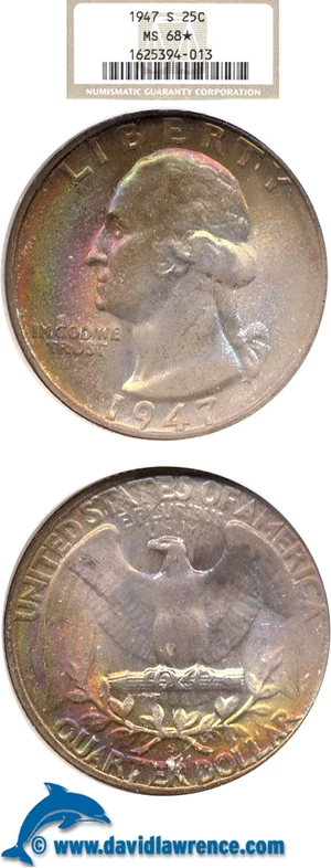 image for: 1947-S 25c NGC MS68 'Star' (1/2 interest)