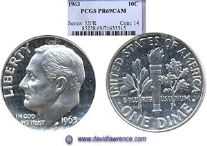 image for: 1963 10c PCGS Proof 69 Cameo